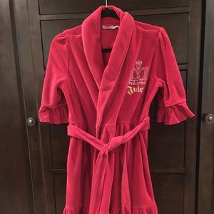 Juicy Couture Red Robe with Gold Embroidery